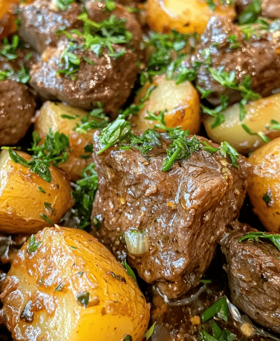 In the culinary world, few techniques rival the convenience and flavor that slow cooking offers. This method not only tenderizes meats but also allows flavors to meld beautifully, creating hearty meals that are as comforting as they are delicious. Among the myriad of recipes suited for the slow cooker, one standout dish is <strong>Slow Cooker Garlic Butter Beef Bites & Potatoes</strong>. This recipe promises succulent beef bites enveloped in a creamy garlic butter sauce, perfectly complemented by tender baby potatoes.” /></p>
</p>
<h3>Seasoning Techniques</h3>
</p>
<p>Proper seasoning is a crucial step in preparing the Slow Cooker Garlic Butter Beef Bites & Potatoes. To enhance the flavor of the beef, it’s essential to season it adequately and allow it to rest after applying the seasoning. This resting period gives the spices and herbs time to penetrate the meat, resulting in a more flavorful dish.</p>
</p>
<p>When seasoning the beef, consider using a mix of salt, black pepper, garlic powder, and onion powder. These seasonings complement the garlic butter sauce that will be added later. For those looking to add a bit more complexity, consider incorporating smoked paprika or a sprinkle of cayenne pepper for a hint of heat.</p>
</p>
<h3>Sautéing Aromatics</h3>
</p>
<p>Sautéing aromatics is an essential step in building the flavor profile of your dish. Start by heating a tablespoon of olive oil in a skillet over medium heat. Once hot, add minced garlic and diced onions, stirring frequently to prevent burning. The goal here is caramelization; you want the onions to become translucent and slightly golden, releasing their natural sweetness.</p>
</p>
<p>A few tips for achieving the perfect sautéing:</p>
<p>– <strong>Don’t overcrowd the pan</strong>: This allows the ingredients to brown rather than steam.</p>
<p>– <strong>Use a wooden spoon</strong>: It helps scrape up any browned bits from the bottom of the pan, which are packed with flavor.</p>
<p>– <strong>Control the heat</strong>: If you notice your garlic browning too quickly or burning, reduce the heat to allow for a slower, more controlled sauté.</p>
</p>
<p>Once the aromatics are sautéed to perfection, transfer them to the slow cooker where they will infuse their flavor into the beef and potatoes.</p>
</p>
<h3>Combining Ingredients in the Slow Cooker</h3>
</p>
<p>Layering ingredients in the slow cooker is key to achieving even cooking and flavor distribution. Start by placing the beef bites at the bottom of the slow cooker, as they will benefit from the juices that collect below. Follow this with the sautéed garlic and onions, allowing their flavors to meld into the meat.</p>
</p>
<p>Next, add the potatoes, which should be cut into uniform pieces to ensure they cook evenly. If using baby potatoes, halving them will suffice; for larger potatoes, aim for chunks of similar size. This layering technique not only promotes even cooking but also ensures that the flavors develop harmoniously throughout the dish.</p>
</p>
<p>Finally, pour in any remaining liquid, such as beef broth or a splash of red wine, to keep everything moist and enhance the flavor. It is crucial to avoid overfilling the slow cooker; ideally, it should be filled no more than two-thirds full to allow for proper steam circulation.</p>
</p>
<h3>Cooking Times and Temperature Settings</h3>
</p>
<p>Understanding the difference between high and low cooking settings can significantly affect the outcome of your Slow Cooker Garlic Butter Beef Bites & Potatoes. Cooking on the high setting typically takes about 4 to 5 hours, while the low setting allows for a longer cooking time of 8 to 10 hours.</p>
</p>
<p>The primary difference lies in the texture and flavor. Cooking on a low setting allows the beef to slowly tenderize, resulting in a melt-in-your-mouth texture, while the flavors have more time to deepen and develop. If you’re pressed for time, the high setting is a practical option, but for the best results, opt for low cooking when possible.</p>
</p>
<h3>Finishing Touches: Garlic Butter Sauce</h3>
</p>
<p>One of the most delightful aspects of this recipe is the garlic butter sauce that elevates the dish to a whole new level. After the beef and potatoes have finished cooking, melt a generous amount of butter in a small saucepan. As the butter melts, add minced garlic and let it sauté just until fragrant – be cautious not to let it burn, as that can lead to a bitter taste.</p>
</p>
<p>Once the butter and garlic are combined, pour this luscious mixture over the cooked beef and potatoes in the slow cooker. This finishing touch not only adds a rich, buttery flavor but also gives the dish a glossy, appetizing appearance.</p>
</p>
<h3>Melting Butter and Adding Parsley</h3>
</p>
<p>The final step in creating your garlic butter sauce is to finish it off with freshly chopped parsley. This not only adds a pop of color but also contributes a fresh, herbaceous note that balances the richness of the butter. Once you’ve added the parsley, give everything a gentle stir to ensure that the garlic butter coats each piece of beef and potato evenly.</p>
</p>
<h3>Serving Suggestions</h3>
</p>
<p>When it comes to serving your Slow Cooker Garlic Butter Beef Bites & Potatoes, presentation can make a significant difference. Consider plating the dish in deep bowls to capture the juices, making it visually appealing. For added texture and flavor, you can top each bowl with additional parsley or even some grated Parmesan cheese.</p>
</p>
<p>To enhance the experience, serve with crusty bread for dipping or a side salad for freshness. This dish pairs wonderfully with red wine, which complements the richness of the beef and the savory garlic butter sauce.</p>
</p>
<h3>Nutritional Information</h3>
</p>
<p>Understanding the nutritional content of your meal is essential, especially when preparing hearty dishes like this one. A serving of Slow Cooker Garlic Butter Beef Bites & Potatoes is packed with protein, carbohydrates, and healthy fats.</p>
</p>
<p>– <strong>Protein</strong>: The beef provides a robust source of protein, essential for muscle repair and growth.</p>
<p>– <strong>Carbohydrates</strong>: Potatoes are a great source of complex carbohydrates, which provide energy and are rich in potassium – a vital mineral for maintaining healthy blood pressure.</p>
<p>– <strong>Fats</strong>: The butter contributes to the overall fat content, providing flavor and helping to absorb fat-soluble vitamins.</p>
</p>
<p>The dish also contains key vitamins and minerals from the garlic, parsley, and potatoes, including vitamin C, vitamin B6, and iron, making it a well-rounded meal option.</p>
</p>
<h3>Why Slow Cooking is Beneficial</h3>
</p>
<p>Slow cooking is more than just a method; it’s a lifestyle choice that offers numerous benefits. One of the most significant advantages is convenience. With a slow cooker, you can prep your ingredients in the morning, set the timer, and return home to a delicious, ready-to-eat meal. This is particularly useful for busy individuals and families who might struggle to find time for cooking during the week.</p>
</p>
<p>Additionally, slow cooking enhances the flavors of your ingredients. The low, slow heat allows for the breakdown of tougher cuts of meat, making them incredibly tender while also allowing spices and herbs to meld beautifully. This method also supports the use of fresh ingredients, which are not only healthier but also contribute to the overall flavor of the dish.</p>
</p>
<h3>Conclusion</h3>
</p>
<p>Preparing Slow Cooker Garlic Butter Beef Bites & Potatoes is not just about creating a meal; it’s about embracing the joy of cooking and the comfort of home-cooked food. This recipe delivers on flavor and satisfaction while offering a simple solution for busy individuals and families. Slow cooking allows you to create delicious, wholesome meals that nourish both the body and soul, making it an excellent option for any day of the week.</p>
</p>
<p>So, gather your ingredients, set your slow cooker, and enjoy the aromatic experience of this fantastic dish. You’ll find that the combination of savory beef, tender potatoes, and rich garlic butter sauce is not only comforting but also a delightful way to share a hearty meal with those you love. Embrace the slow cooking method, and discover how easy it is to create flavorful, satisfying dishes that will leave everyone asking for seconds.</p>
</div>