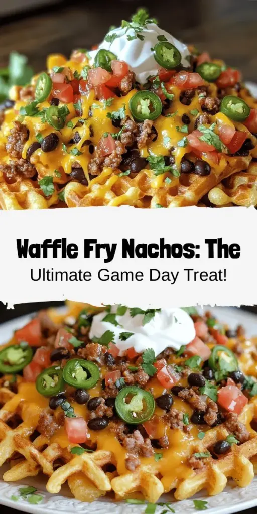 Discover the fun and delicious world of Waffle Fry Nachos! This creative twist on the classic nachos uses crispy waffle fries as a base, offering a perfectly satisfying crunch. Load them up with your favorite toppings, from gooey cheese and spicy sausage to fresh veggies and black beans, for a crowd-pleasing dish perfect for game nights and parties. Easy to customize, this recipe is sure to impress! #WaffleFryNachos #ComfortFood #GameNightSnacks #FoodieFun #EasyRecipes #PartyFood